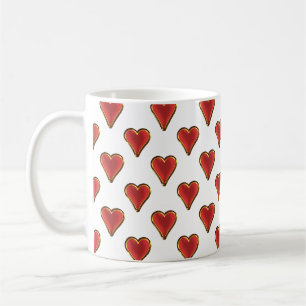Funny Heart Muster Gold rot + Ihr Rückgrat. & Text Kaffeetasse