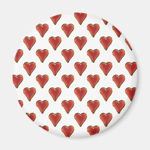 Funny Heart Muster Gold rot + Ihr Rückgrat. & Text Magnet