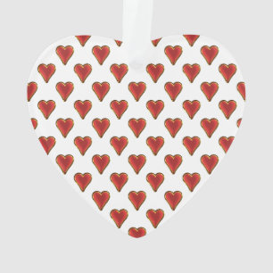 Funny Heart Muster Gold rot + Ihr Rückgrat. & Text Ornament
