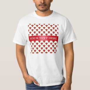 Funny Heart Muster Gold rot + Ihr Rückgrat. & Text T-Shirt