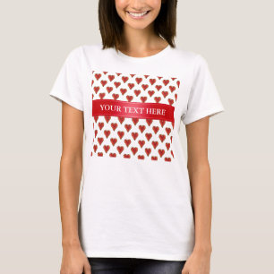 Funny Heart Muster Gold rot + Ihr Rückgrat. & Text T-Shirt