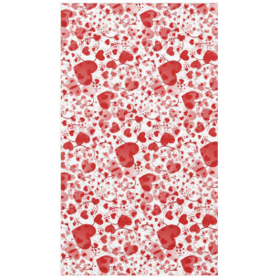 Funny Heart Pattern VII - rot weiß + Ihre Idee Tischdecke