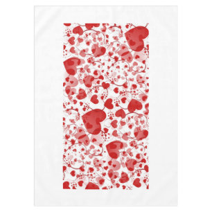 Funny Heart Pattern VII - rot weiß + Ihre Idee Tischdecke