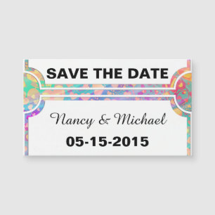 Funny Heart Pattern XI - pastellfarben + Ideen Magnetkarte