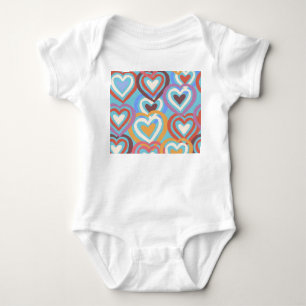 Funny Hearts: Nahtlose Textur Muster. Baby Strampler