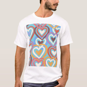Funny Hearts: Nahtlose Textur Muster. T-Shirt