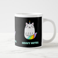 Funny heavy metal licorne arc en ciel chat tasse d