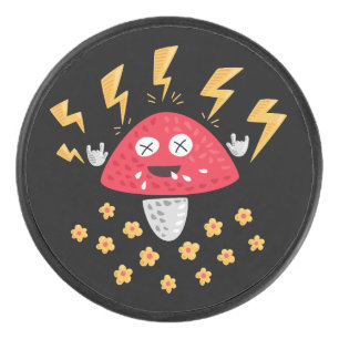 Funny Heavy Metal Mushroom Eishockey Puck