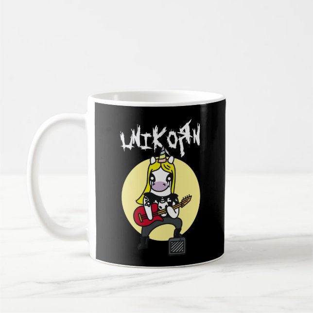 Funny Heavy Metal Unicorn Kaffeetasse (Links)