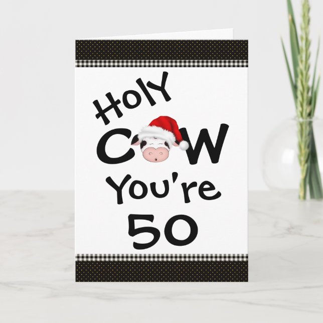 Funny Heilige Kuh Du bist 50 Weihnachten Geburtsta (Vorderseite)