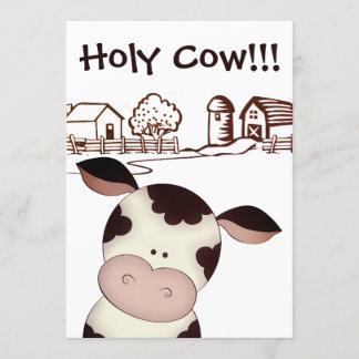 Funny Heilige Kuh Farm Humorvolle 50. Geburtstagsp Einladung