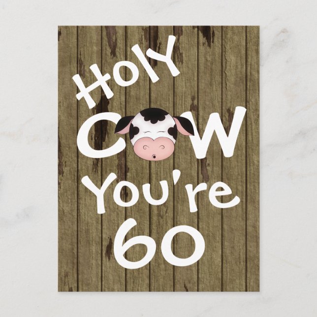 Funny Heilige Kuh Sie sind 60 Geburtstag Postkarte (Vorderseite)
