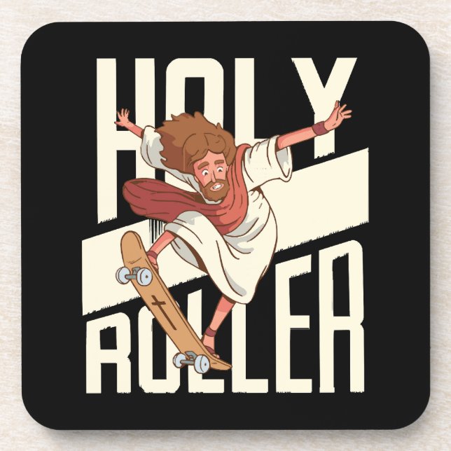 Funny Heiliger Roller Skateboard Jesus Getränkeuntersetzer (Vorderseite)