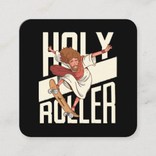 Funny Heiliger Roller Skateboard Jesus Quadratische Visitenkarte