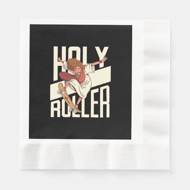 Funny Heiliger Roller Skateboard Jesus Serviette (Vorderseite)