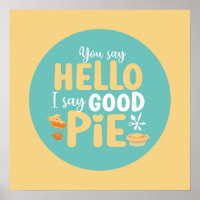 Funny Hello Pie Pastel Kitchen Typografie