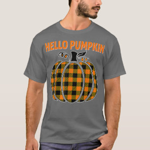 Funny Hello Pumpkin Saison Autumn Halloween Thankf T-Shirt