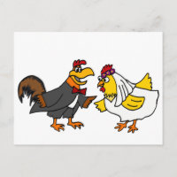 Funny Hen Bride und Rooster Groom Wedding