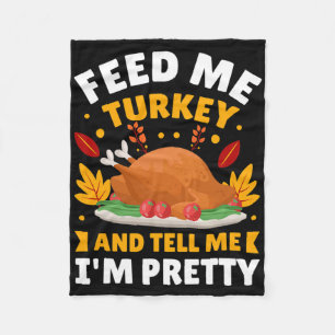 Funny Herbst Türkei Erntedank Zitate für F Fleecedecke