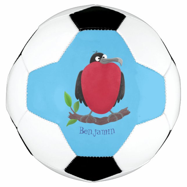 Funny herrlicher Fregatte Vogel Cartoon Fußball (Vorderseite)