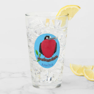 Funny herrlicher Fregatte Vogel Cartoon Glas