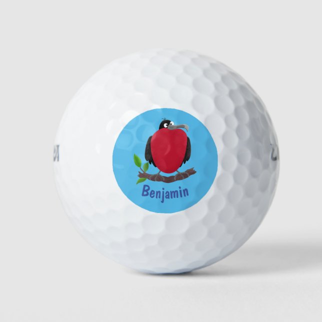Funny herrlicher Fregatte Vogel Cartoon Golfball (Vorderseite)