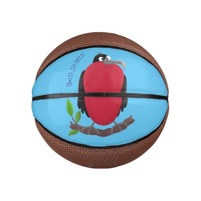 Funny herrlicher Fregatte Vogel Cartoon Mini Basketball (Vorderseite)