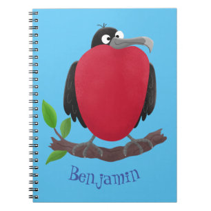 Funny herrlicher Fregatte Vogel Cartoon Notizblock