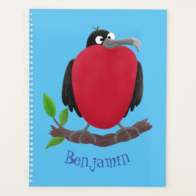 Funny herrlicher Fregatte Vogel Cartoon Planer (Vorderseite)