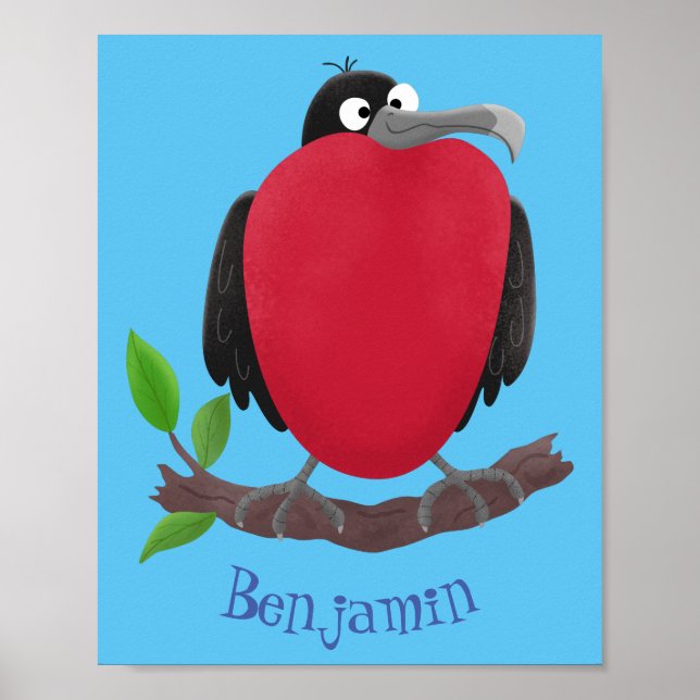 Funny herrlicher Fregatte Vogel Cartoon Poster (Vorne)