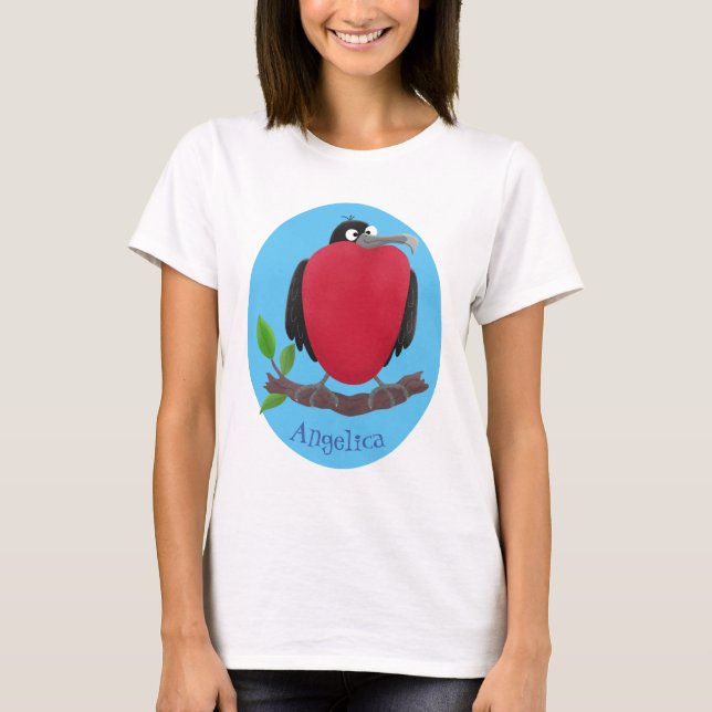Funny herrlicher Fregatte Vogel Cartoon T-Shirt (Vorderseite)
