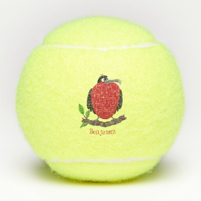 Funny herrlicher Fregatte Vogel Cartoon Tennisbälle (Vorderseite)