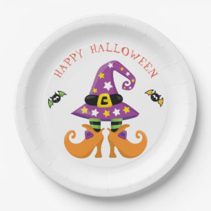 Funny Hexe Feet Halloween Pappteller