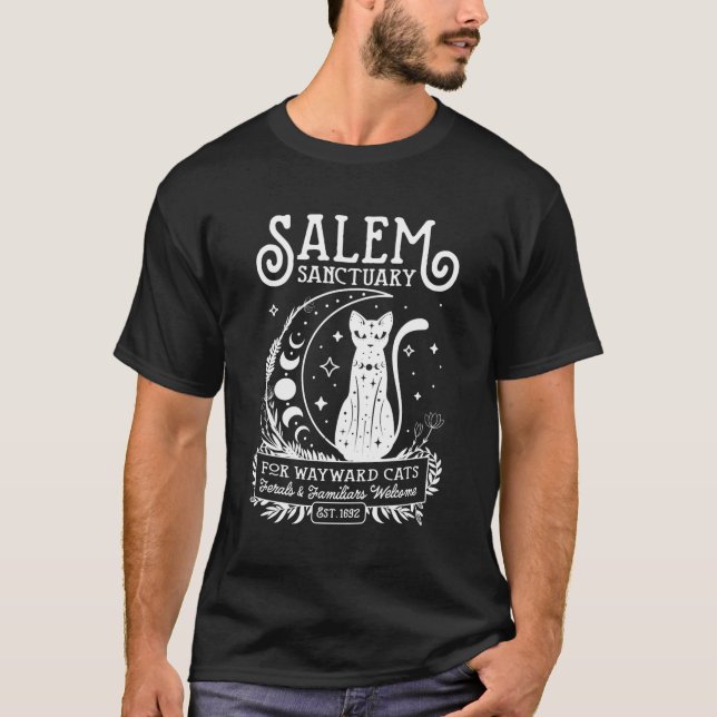 Funny Hexe Salem Zuhause für Wayward Black Cats 16 T-Shirt (Vorderseite)