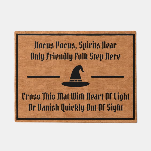 Funny Hexenmagic Zaubersprüche Spaß Rustikal Minim Fußmatte (Vorderseite)