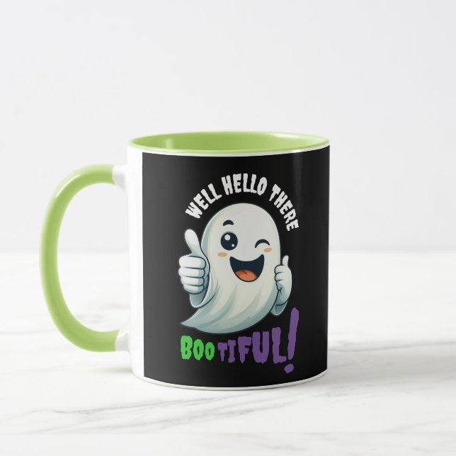 Funny Hey, Boo-tiful! Niedlich Winking Ghost Tasse (Links)