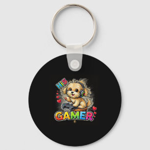 Funny Hi5 Gamer Puppy - Hundefreunde Schlüsselanhänger