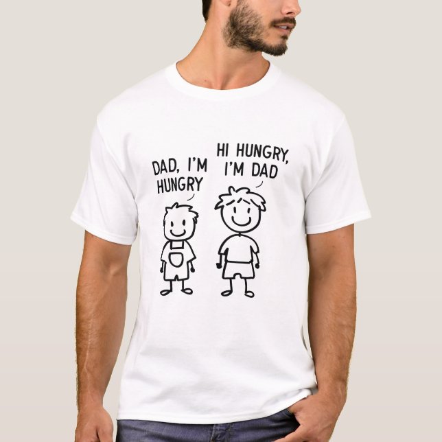  Funny Hi Ich bin Hungry Vater Strichmännchen Vath T-Shirt (Vorderseite)