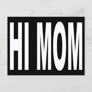 Funny Hi Mama in Großbuchstaben Postkarte