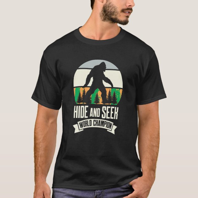 Funny Hide and Seek World Champion Sasquatch Vinta T-Shirt (Vorderseite)