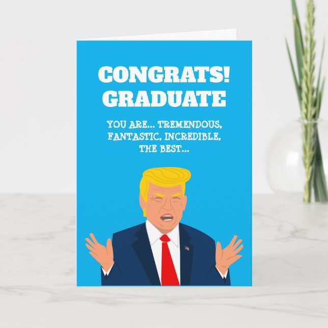 Funny High School Abschluss 2022 Trump Cartoon Karte (Vorderseite)