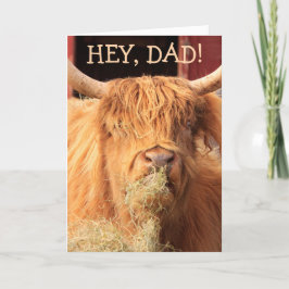 Funny Highland Cattle Vatertag Feiertagskarte