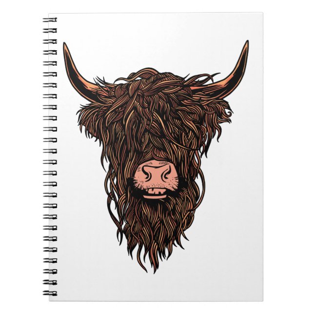 Funny Highland Cow Head Notizblock (Vorderseite)