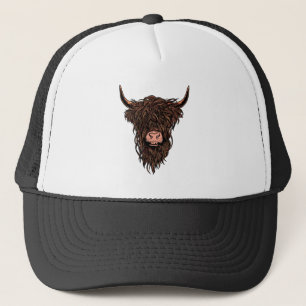 Funny Highland Cow Head Truckerkappe