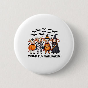 Funny Highland Cow Moo-d zu Halloween Button