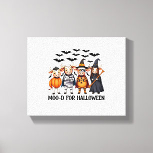 Funny Highland Cow Moo-d zu Halloween Leinwanddruck