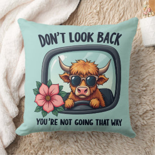 Funny Highland Cow Retro Western Motivierend Kunst Kissen