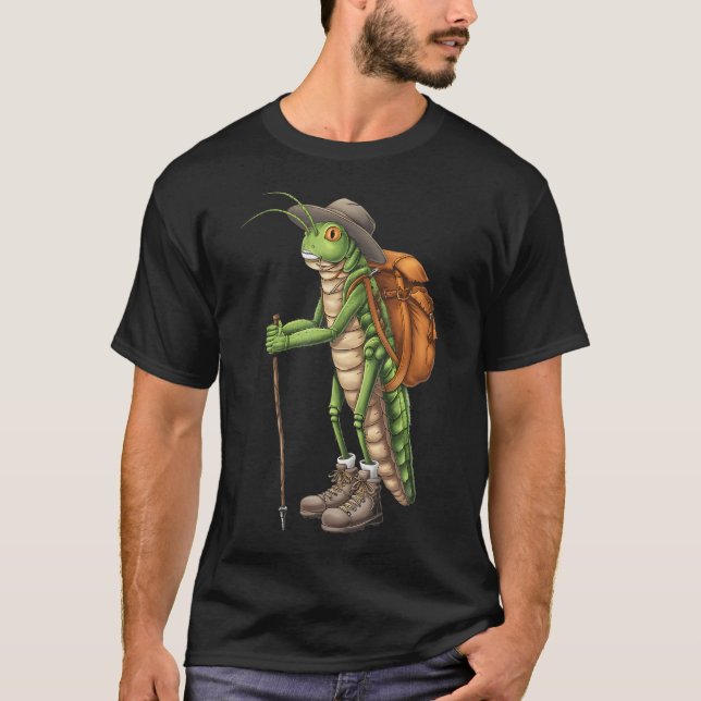 Funny Hiking Grasshopper Graphic Camping Lover Hik T-Shirt (Vorderseite)