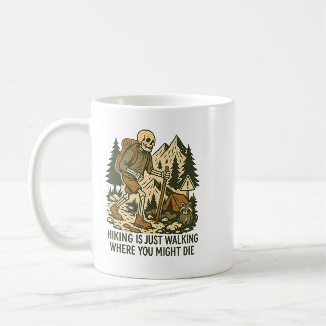 Funny Hiking, Outdoorsy Father's Day Gift, Dark Hu Kaffeetasse (Links)