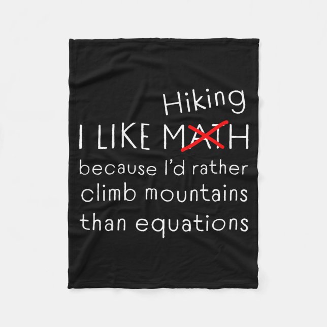 Funny Hiking Over Math Humor Mountains Vs Equation Fleecedecke (Vorderseite)